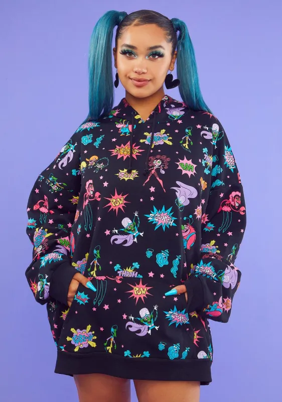 Crazy Mojo Mayhem Oversized Graphic Hoodie sold by Dolls Kill