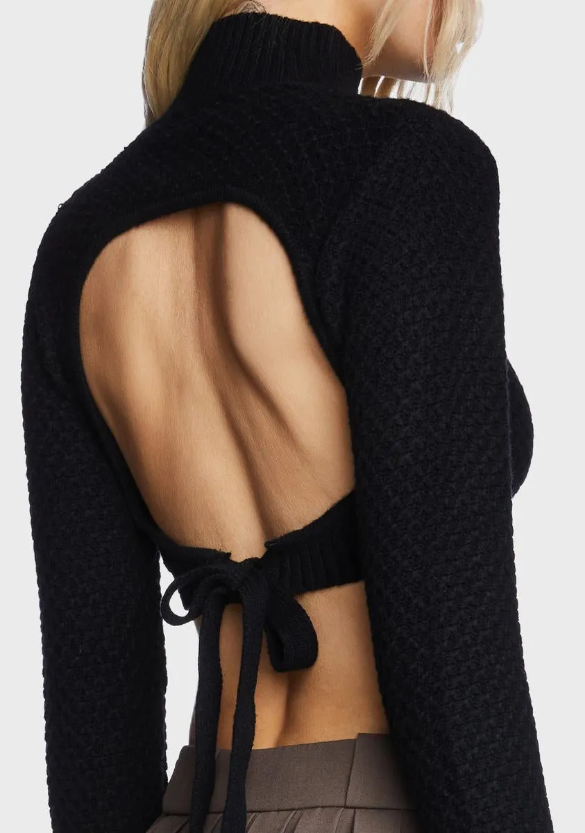Brynn Open Back Cropped Sweater sold by Dolls Kill product image thumbnail 2