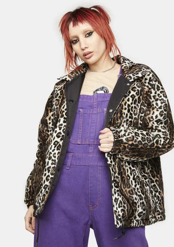 Reversible Leopard Print Coach Jacket sold by Dolls Kill