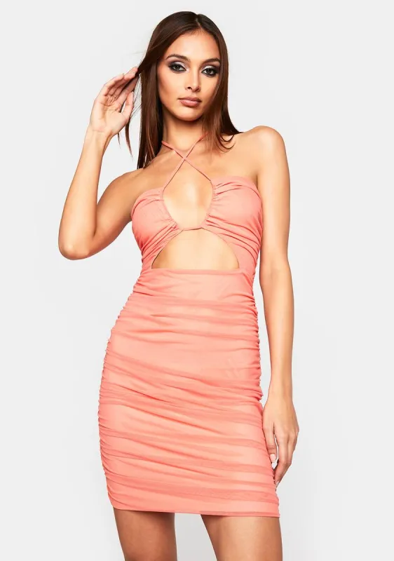 Sunkist Earn My Attention Ruched Mini Dress sold by Dolls Kill