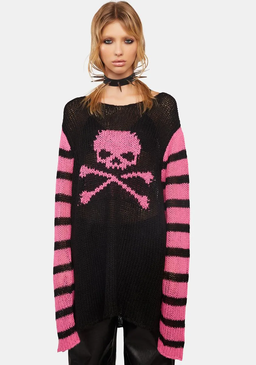 Crazy On You Intarsia Sweater sold by Dolls Kill