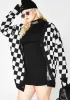 Baddie Square Me Up Checkered Cardigan sold by Dolls Kill