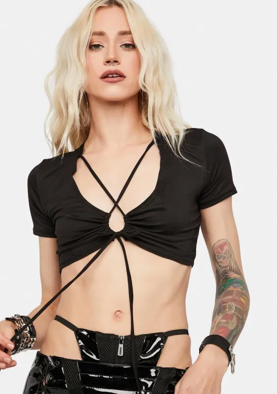 Ink Change My Life Strappy Keyhole Crop Top sold by Dolls Kill
