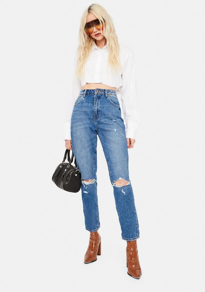 Meadow Worn Organic Duster Jeans sold by Dolls Kill product image thumbnail 3