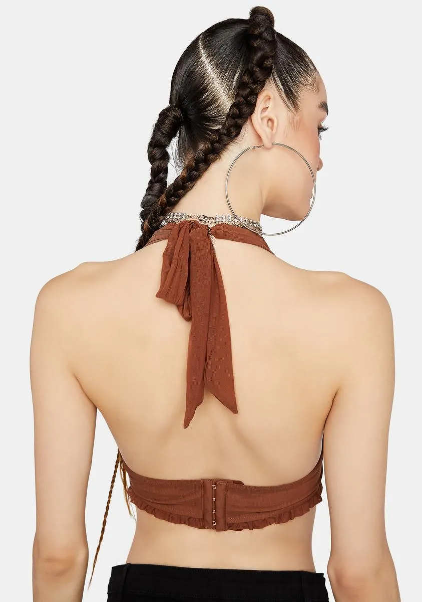 Tantalizing Toffee Mesh Crop Top sold by Dolls Kill product image thumbnail 4