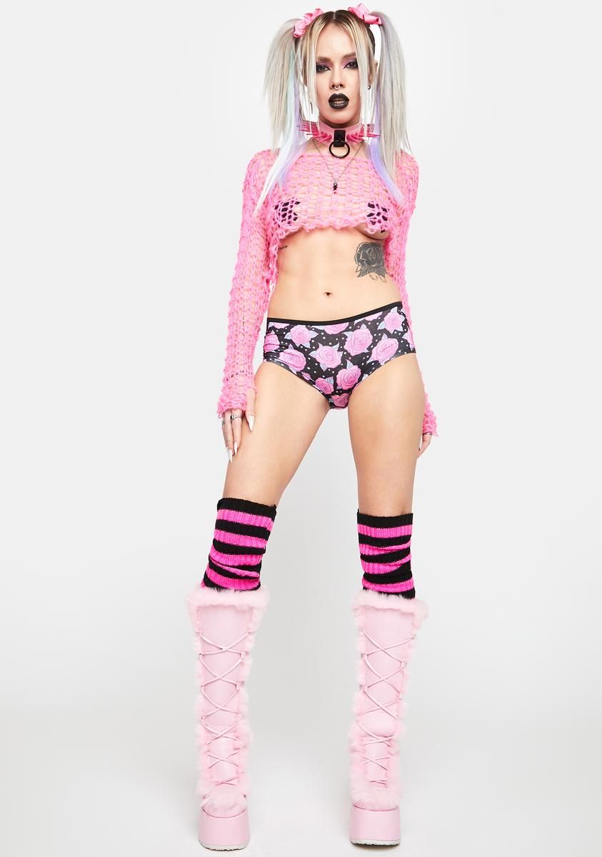 Pink Rose Boyshort Panties sold by Dolls Kill product image thumbnail 3