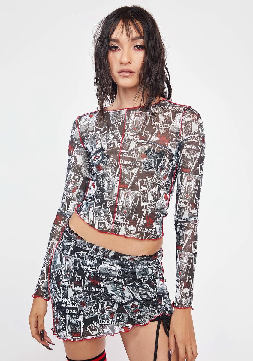 Concert In Hell Mesh Top sold by Dolls Kill