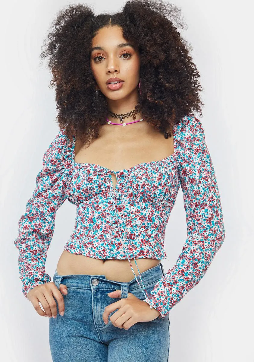 Lotte Puff Sleeve Corset Top sold by Dolls Kill