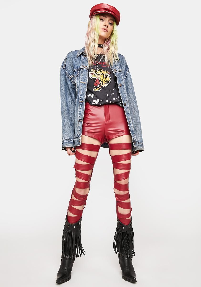 Excellent Taste Vinyl Cutout Pants sold by Dolls Kill product image thumbnail 2