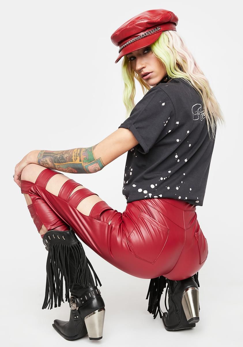 Excellent Taste Vinyl Cutout Pants sold by Dolls Kill product image thumbnail 4