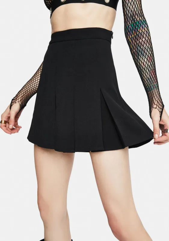 Night Plain Jane Pleated Mini Skirt sold by Dolls Kill