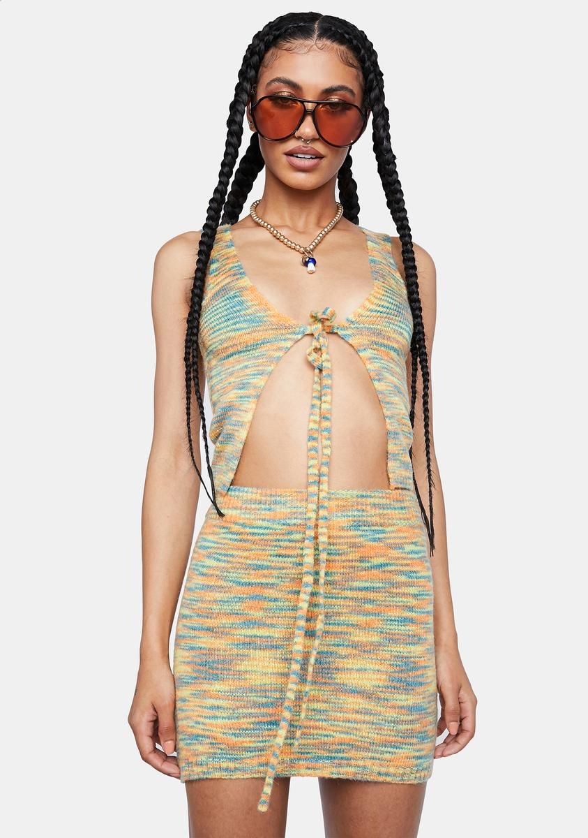 Mix Space Dye Mini Skirt sold by Dolls Kill product image thumbnail 2