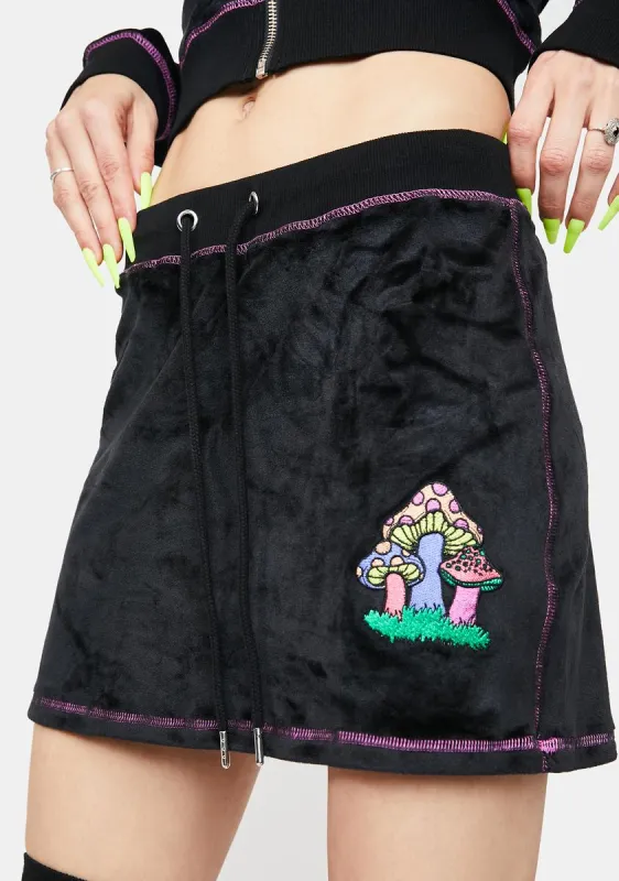 Mind Trip Velour Mini Skirt sold by Dolls Kill