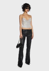 Metallic Cowl Neck Knit Top sold by Dolls Kill