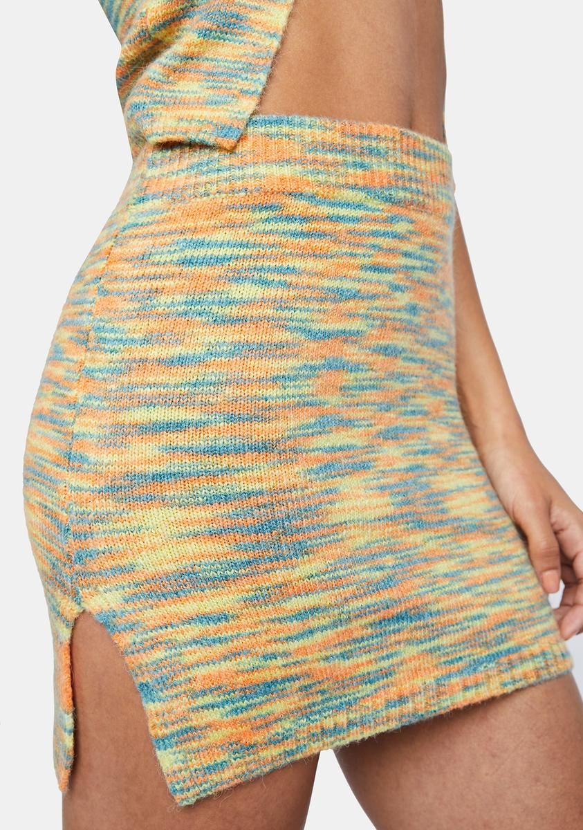 Mix Space Dye Mini Skirt sold by Dolls Kill