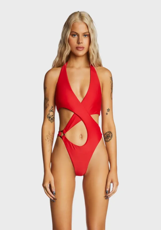 Here Till Dusk One Piece Swimsuit sold by Dolls Kill