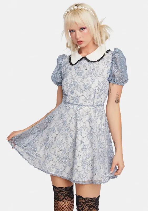 Sky Dancing Dahlia Lace Babydoll Dress sold by Dolls Kill