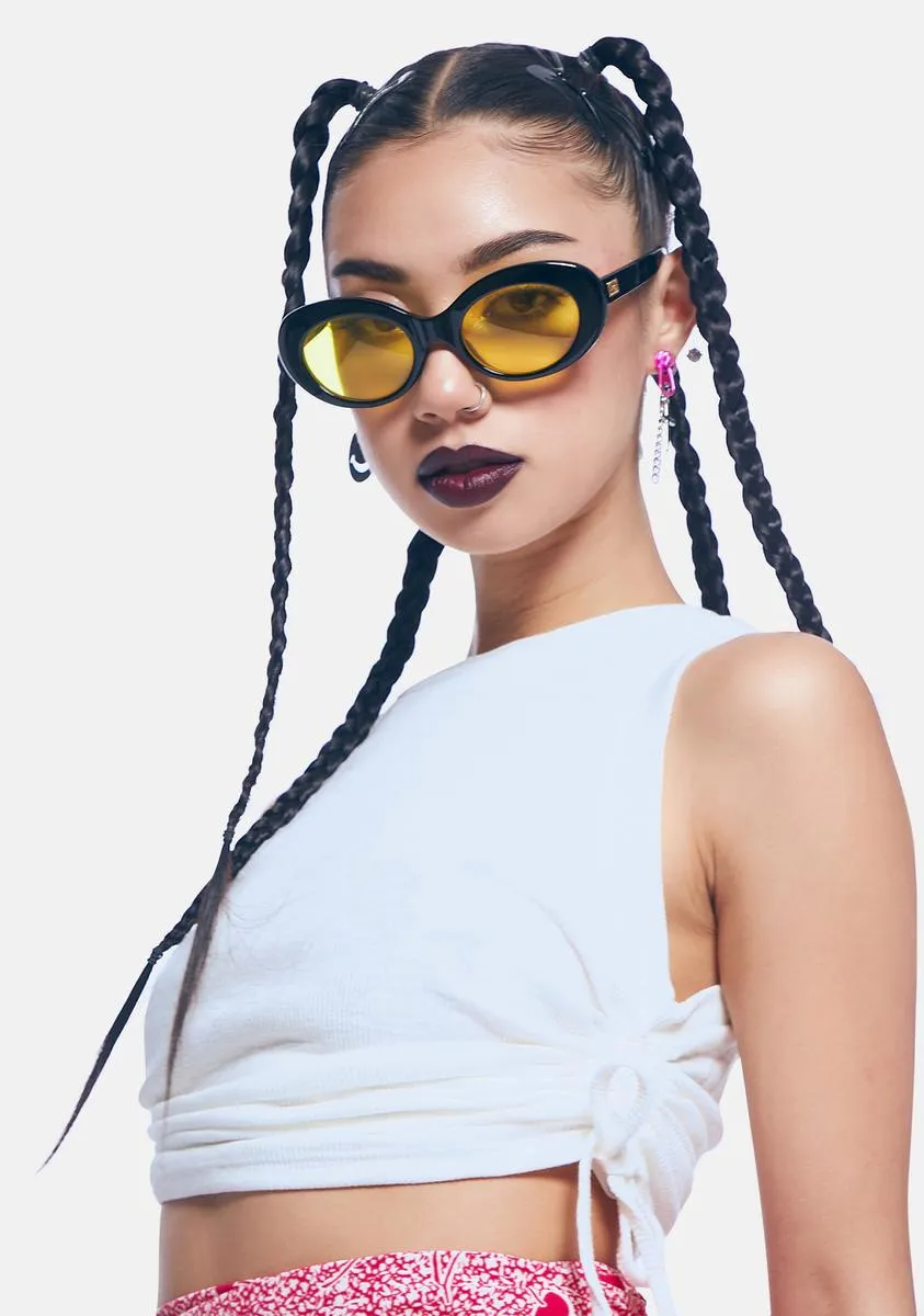 White Ruched Side Crop Top sold by Dolls Kill product image thumbnail 2