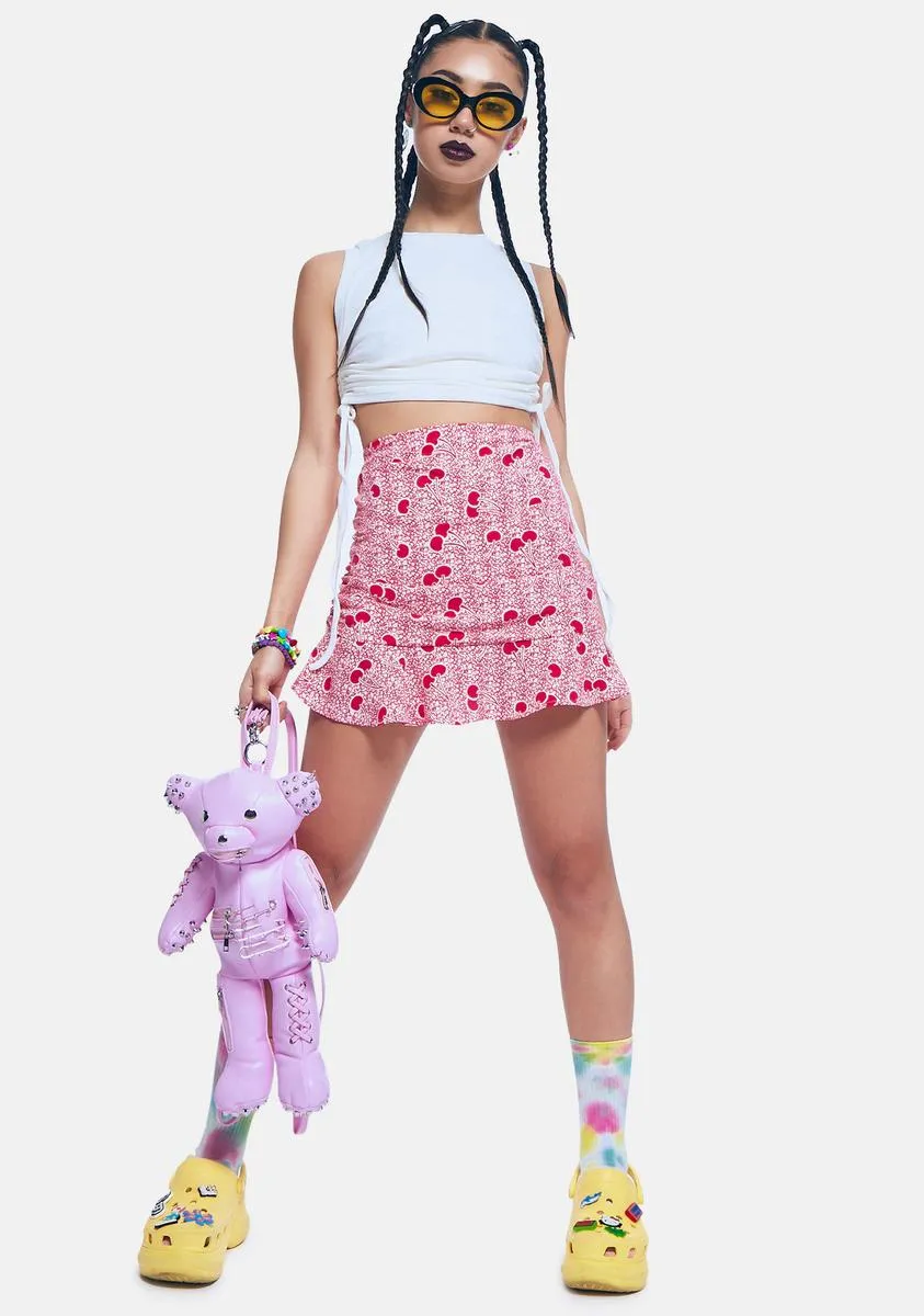 White Ruched Side Crop Top sold by Dolls Kill product image thumbnail 3