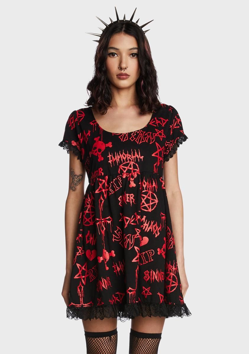 Coveted Haunting Babydoll Dress sold by Dolls Kill