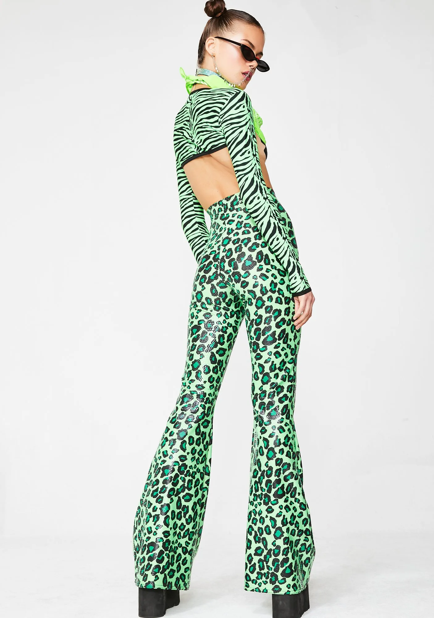 Jungle Cat Farrah Flares sold by Dolls Kill product image thumbnail 4