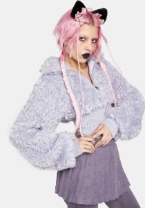 Fluffy Faux Fur Jacket sold by Dolls Kill