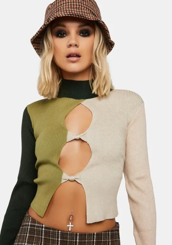 Welcome Change Color Block Knit Sweater sold by Dolls Kill