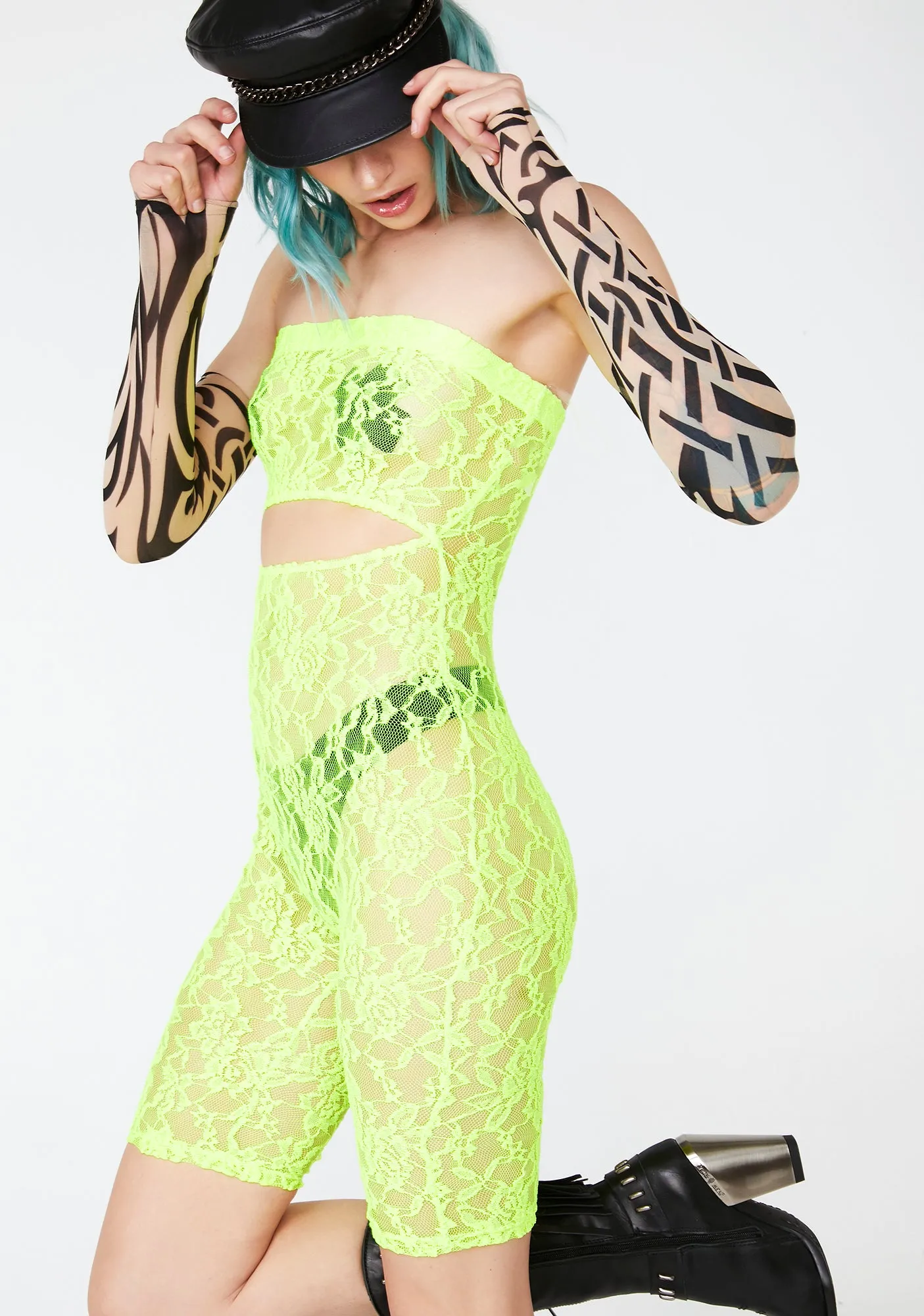 Uncensored Sis Lace Romper sold by Dolls Kill product image thumbnail 2