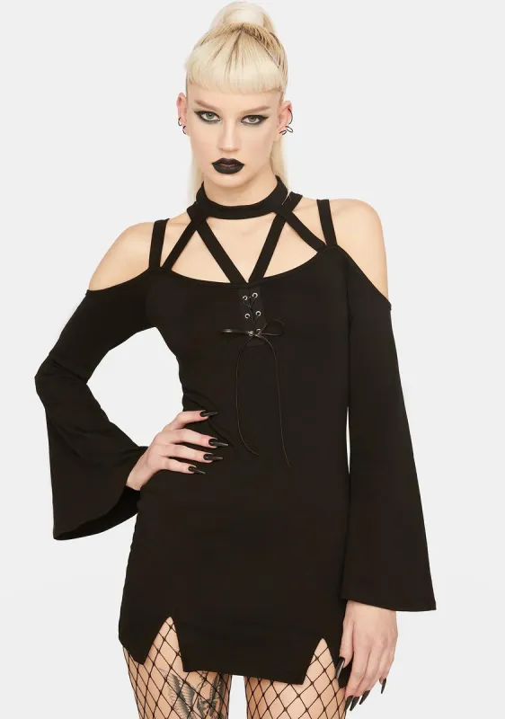 Strappy Off Shoulder Mini Dress sold by Dolls Kill