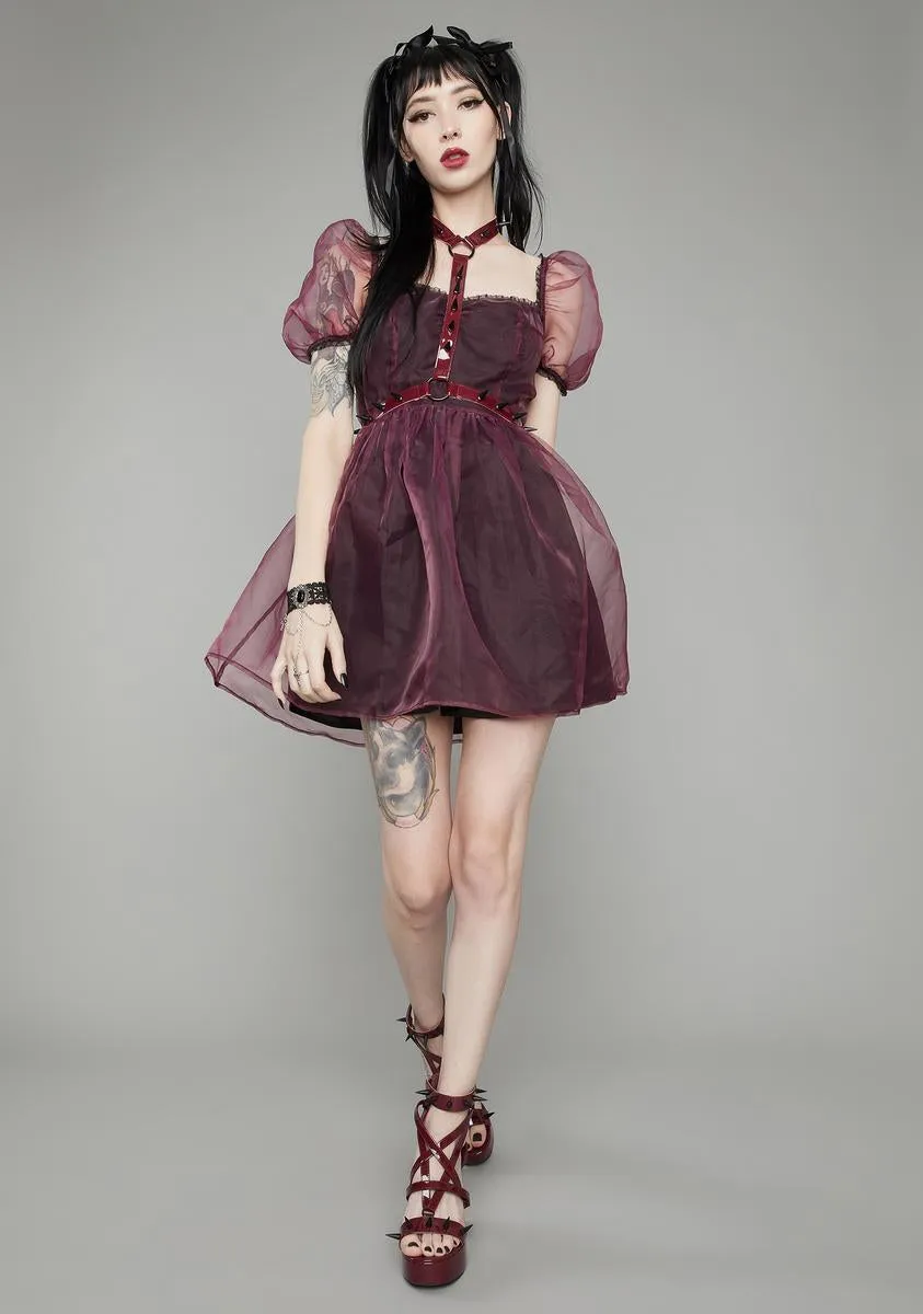 Wine Hell On Earth Harness Dress sold by Dolls Kill product image thumbnail 3