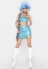 Blue Sequin Skirt Set sold by Dolls Kill