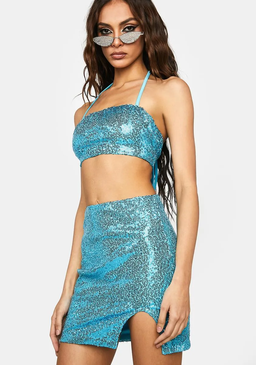 Blue Sequin Skirt Set sold by Dolls Kill product image thumbnail 2