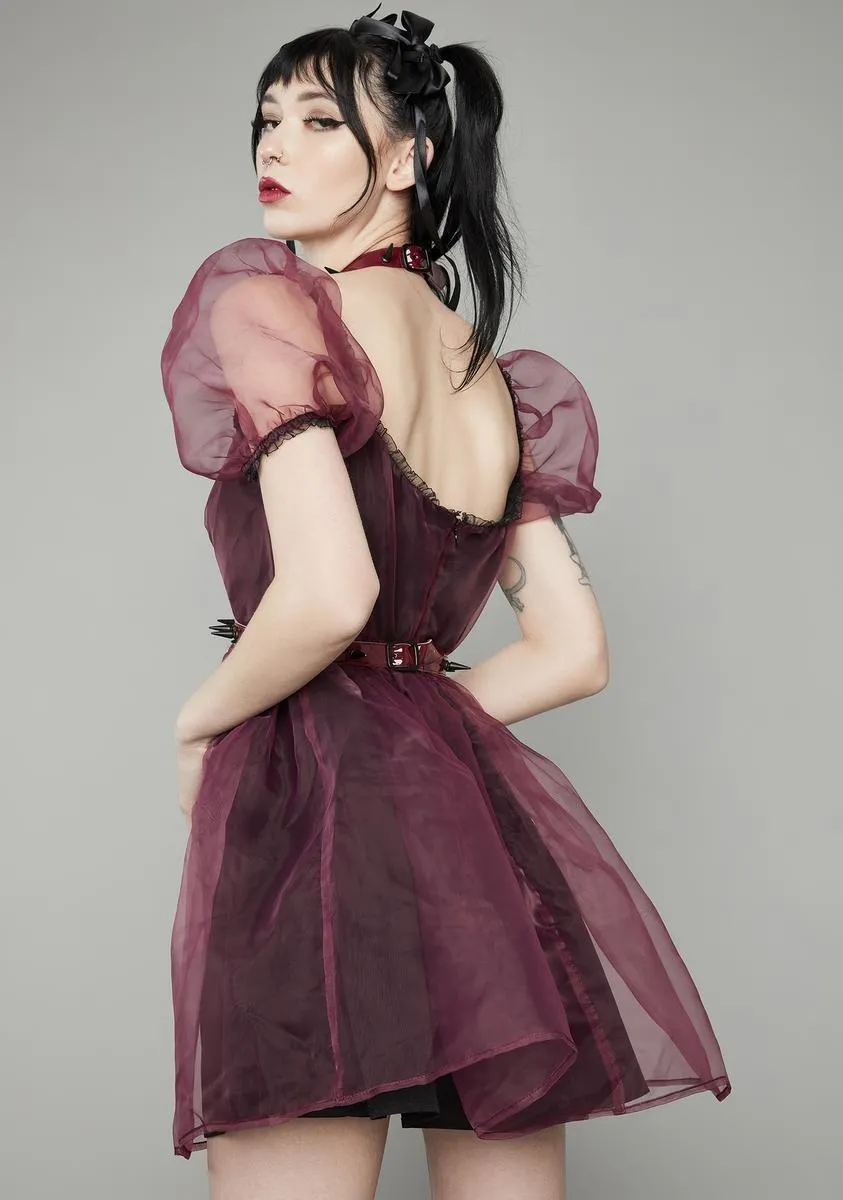 Wine Hell On Earth Harness Dress sold by Dolls Kill product image thumbnail 4