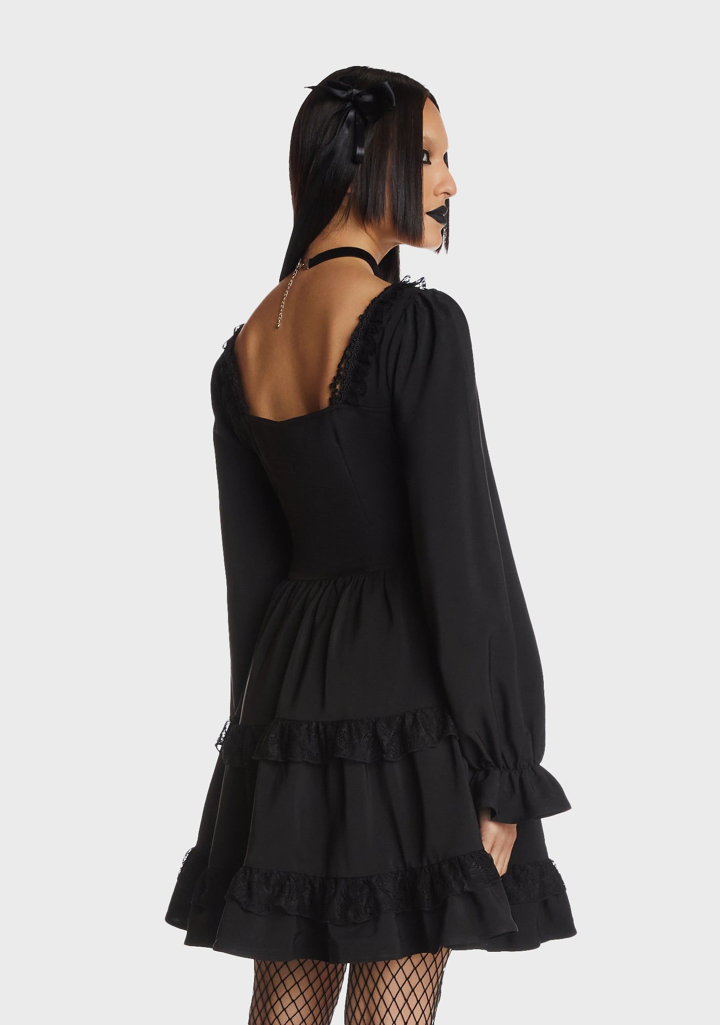 Dead Doll Rose Trim Frilly Dress sold by Dolls Kill product image thumbnail 4