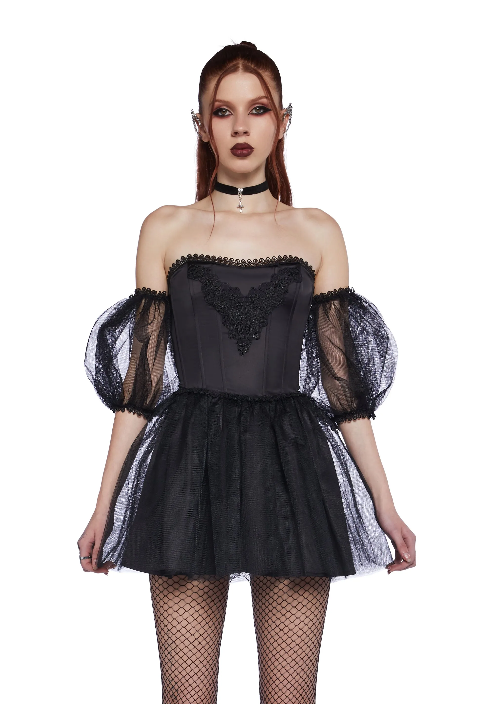 Eternal Sacrifice Mini Dress - Black sold by Dolls Kill
