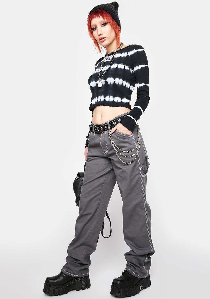 Smoke Gray Carpenter Pants sold by Dolls Kill product image thumbnail 3