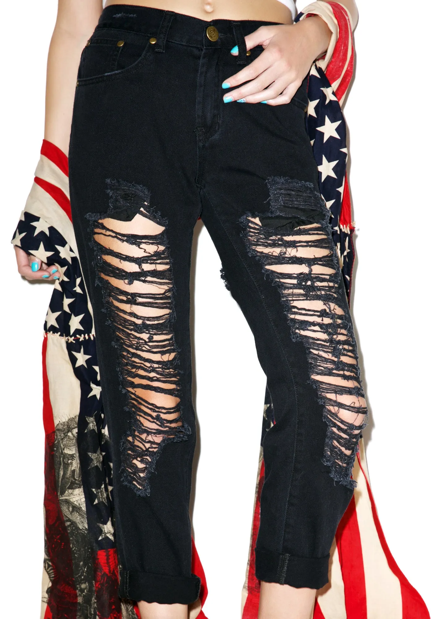 Charley Destroyed Boyfriend Jeans sold by Dolls Kill product image thumbnail 4