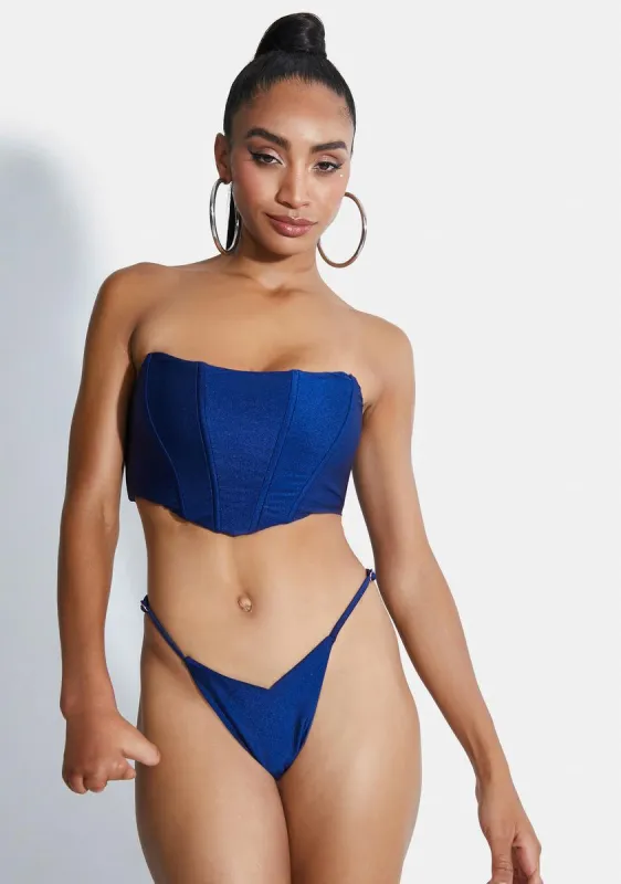 Navy Siren Bikini Top sold by Dolls Kill