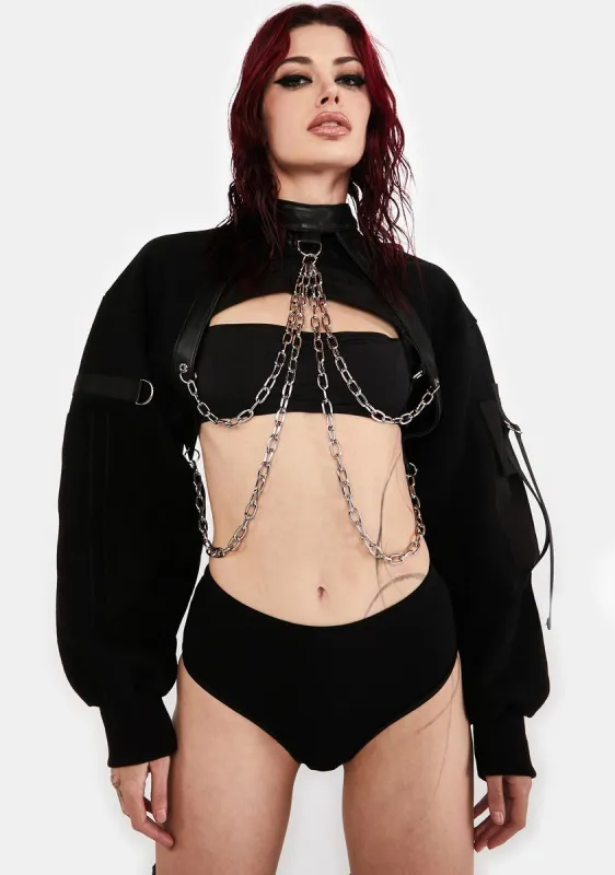 Tactical Sweatshirt Chain Choker Jacket sold by Dolls Kill