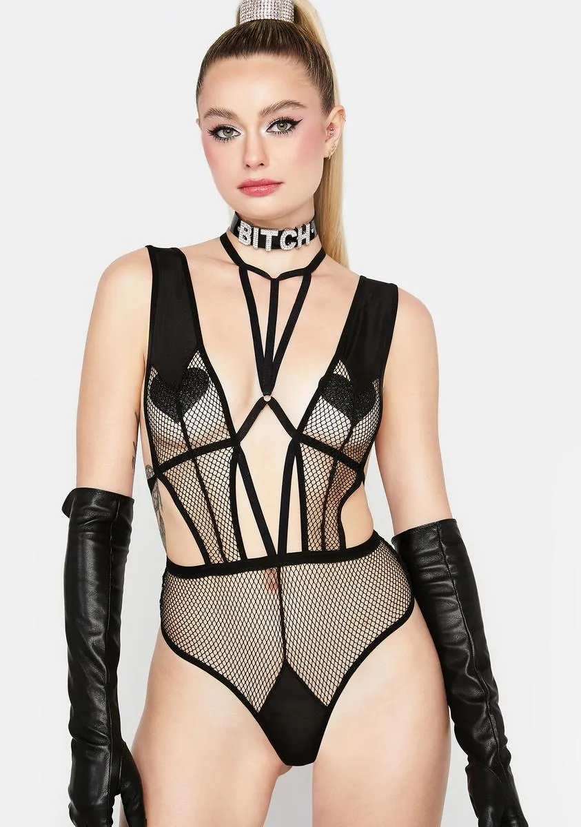 Love Suspension Fishnet Teddy sold by Dolls Kill