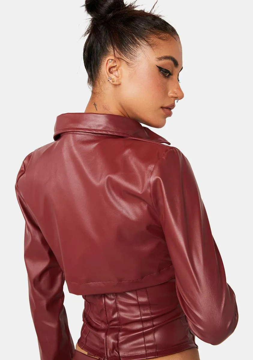 Red Yem Cropped Coat sold by Dolls Kill product image thumbnail 4