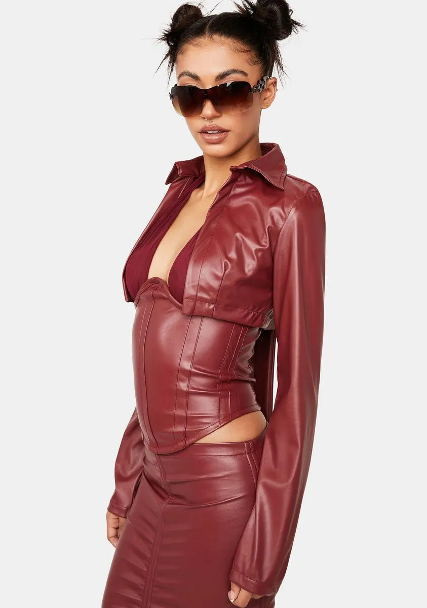 Red Yem Cropped Coat sold by Dolls Kill product image thumbnail 2