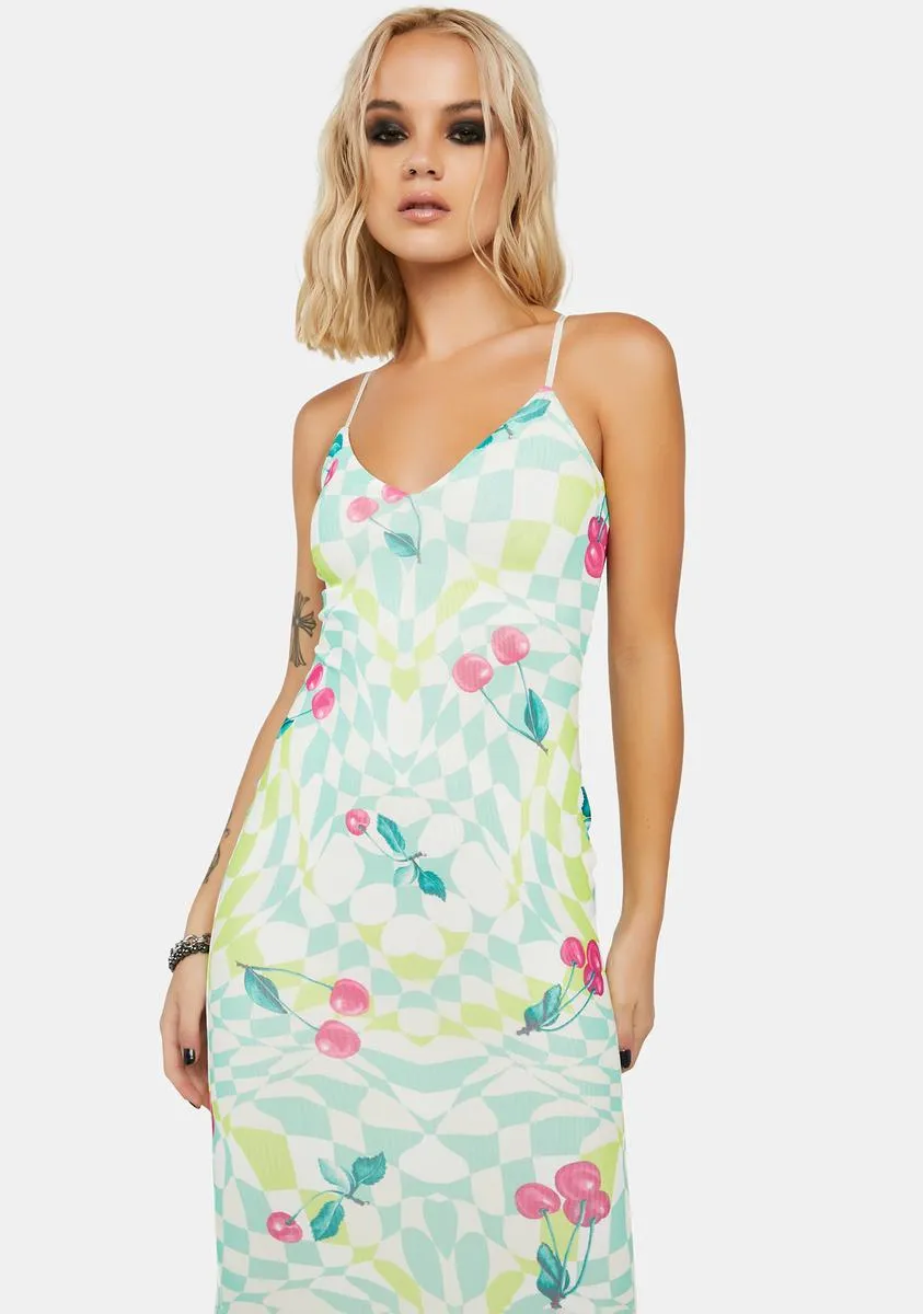 Mint Cherry Amina Mesh Midi Dress sold by Dolls Kill product image thumbnail 2