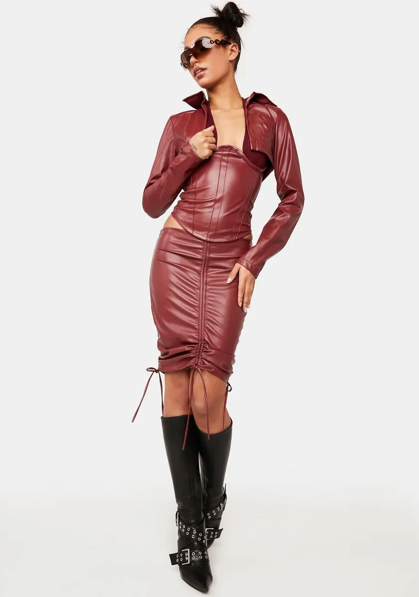 Red Yem Cropped Coat sold by Dolls Kill product image thumbnail 3