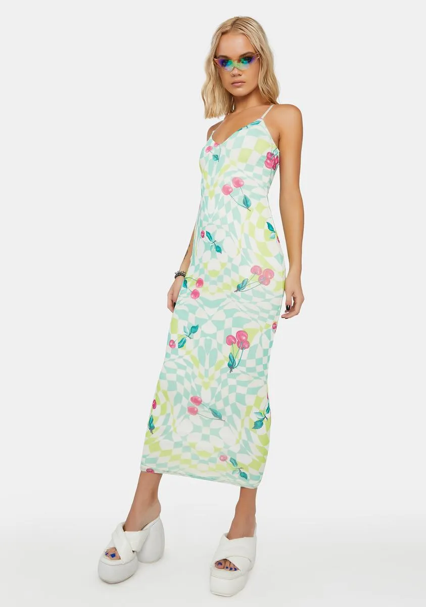 Mint Cherry Amina Mesh Midi Dress sold by Dolls Kill product image thumbnail 3