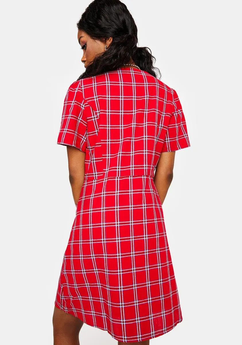 Hottie Got You Addicted Plaid Mini Dress sold by Dolls Kill product image thumbnail 4
