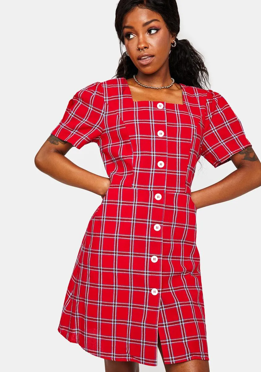 Hottie Got You Addicted Plaid Mini Dress sold by Dolls Kill