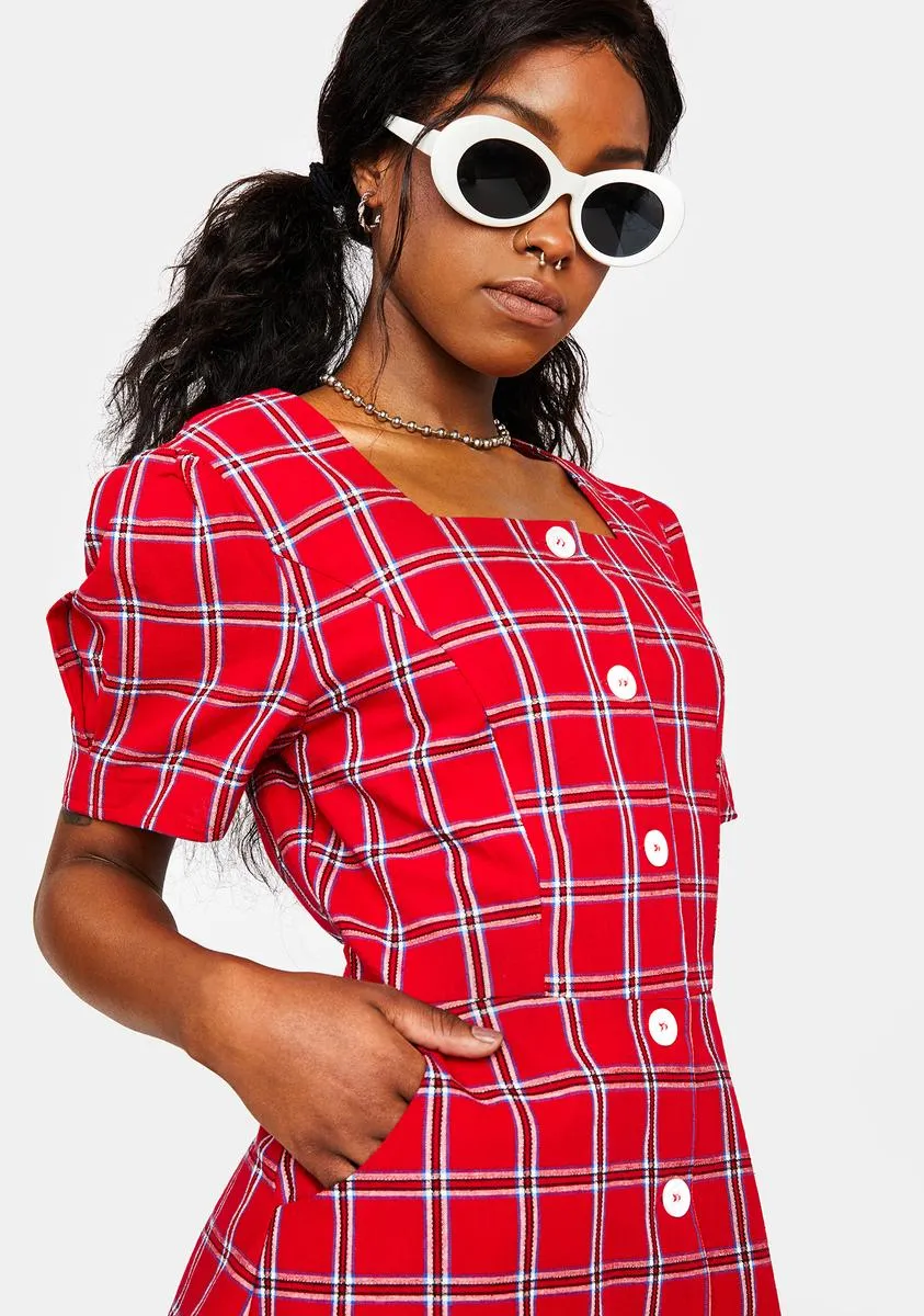 Hottie Got You Addicted Plaid Mini Dress sold by Dolls Kill product image thumbnail 2