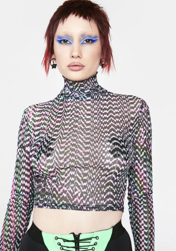 Digital Daze Mesh Top sold by Dolls Kill