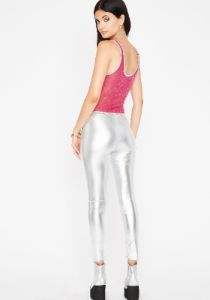 Chrome Werk It Out Metallic Leggings sold by Dolls Kill